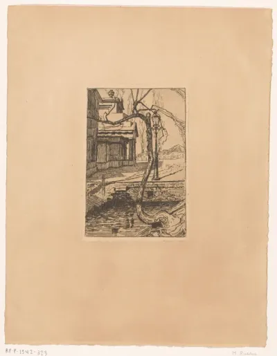 Landschap met landhuis en sloot