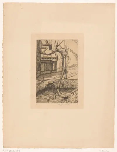 Landschap met landhuis en sloot