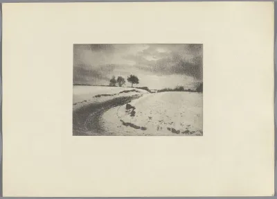 Landschap met landweg in de winter