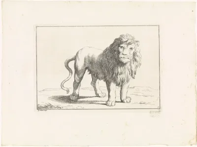 Landschap met leeuw