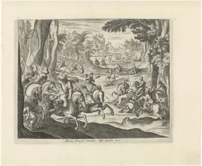 Landschap met leeuwenjacht