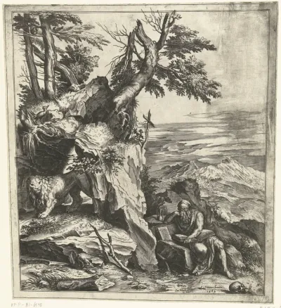 Landschap met lezende Hieronymus