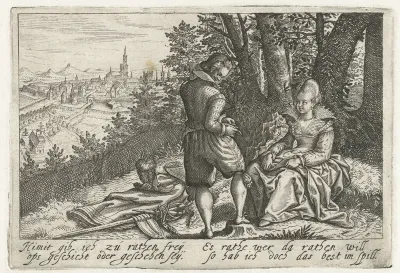 Landschap met liefdespaar