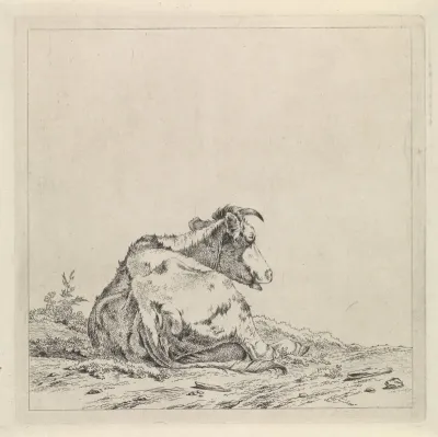 Landschap met liggende koe