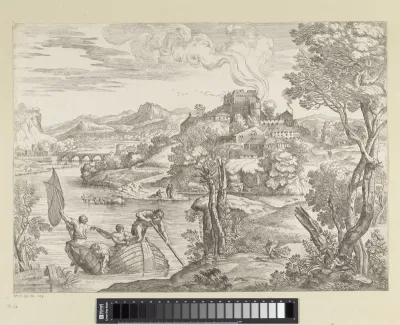Landschap met luitspeler