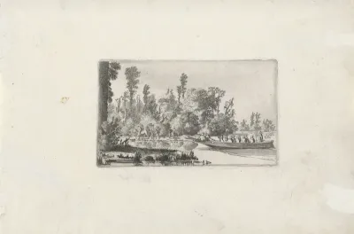 Landschap met mannen in een boot