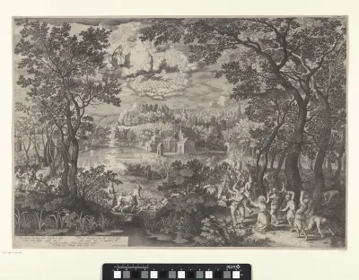 Landschap met martelaarschap van heilige Stefanus