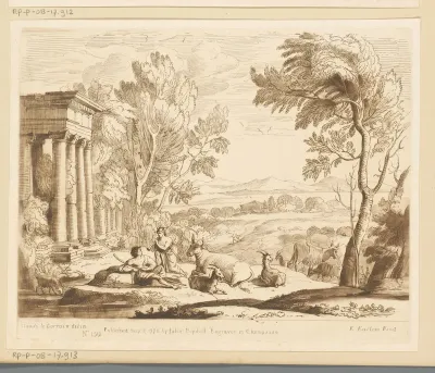 Landschap met Mercurius die Argus in slaap speelt met zijn fluit