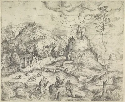 Landschap met Mercurius die de kudde van Apollo steelt