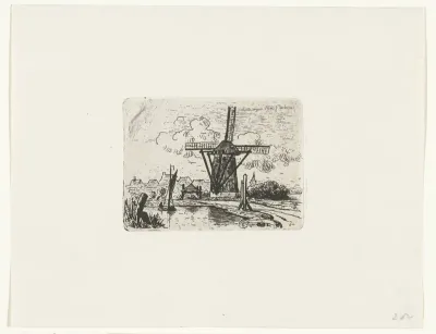 Landschap met molen aan water
