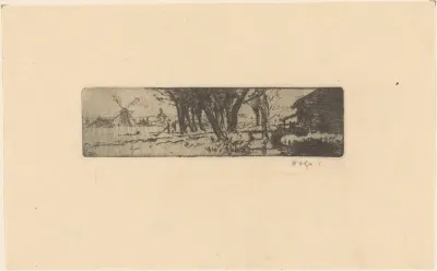 Landschap met molen in de Binckhorst in Den Haag