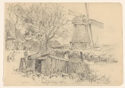 Landschap met molen te Koedijk