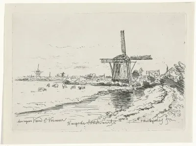 Landschap met molens