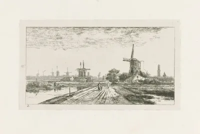 Landschap met molens