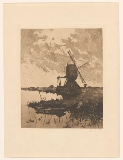 Landschap met molens bij Haastrecht