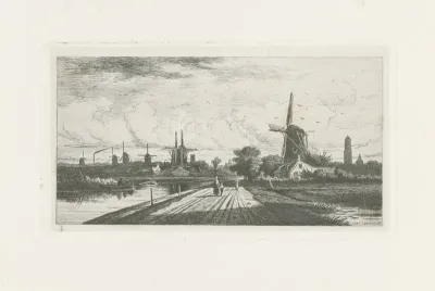Landschap met molens bij Utrecht