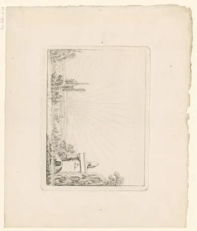 Landschap met monument voor Isaac Newton