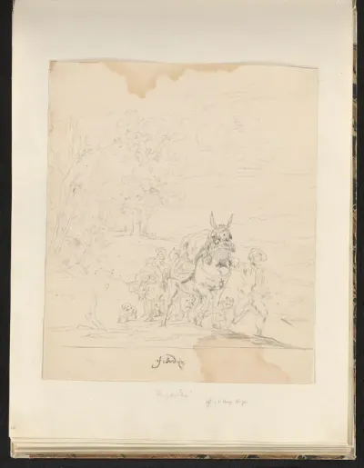 Landschap met muilezeldrijver