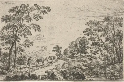 Landschap met muilezeldrijver