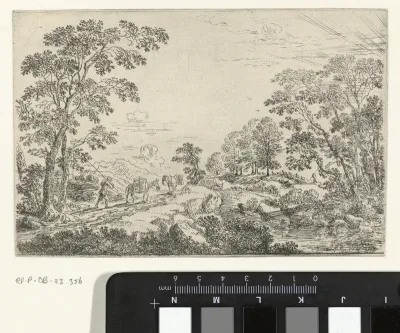 Landschap met muilezeldrijver