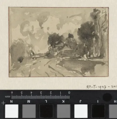 Landschap met onweerslucht