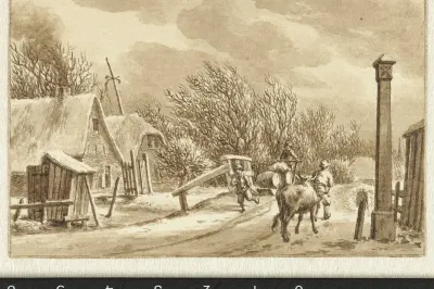 Landschap met opstekende storm