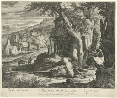 Landschap met paard bij watermolen