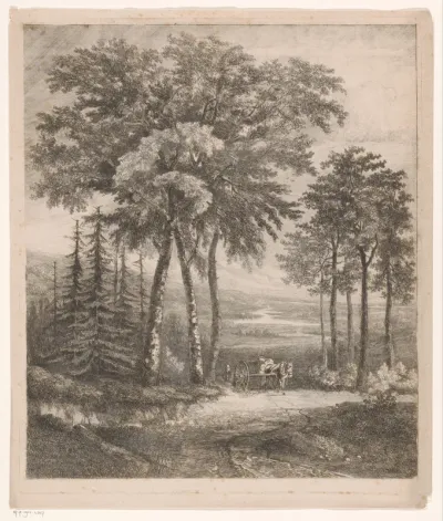 Landschap met paardenkar