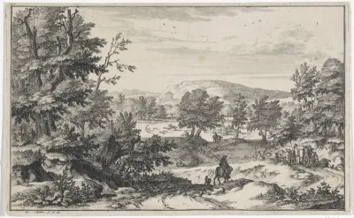 Landschap met paardenkoets