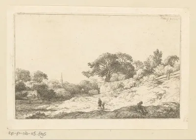 Landschap met pad richting het dorp