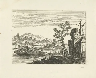 Landschap met pont