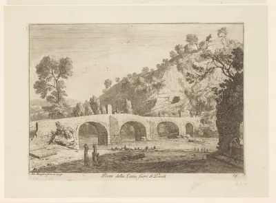 Landschap met Ponte della Coria in de buurt van Tivoli