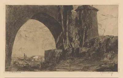 Landschap met poort