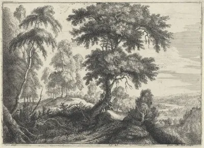 Landschap met rechts een rivier