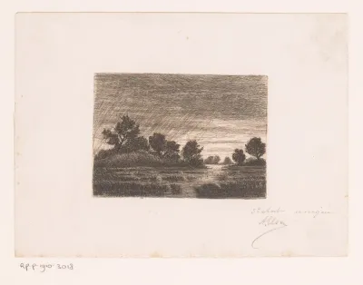Landschap met regenbui