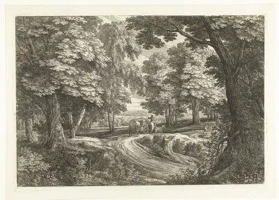 Landschap met reiswagen