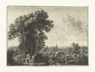 Landschap met reizigers