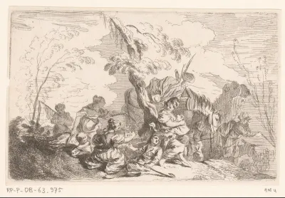 Landschap met reizigers