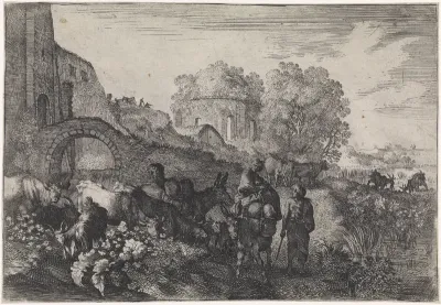 Landschap met reizigers