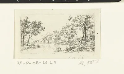 Landschap met rivier en bomen