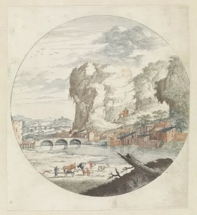 Landschap met rivier en rotsen