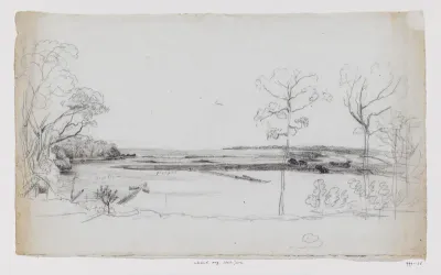 Landschap met rivier, West-Java (?)