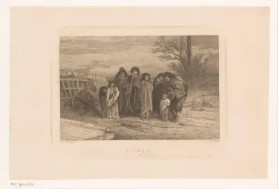 Landschap met Roma familie