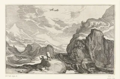 Landschap met rotsen en rivier