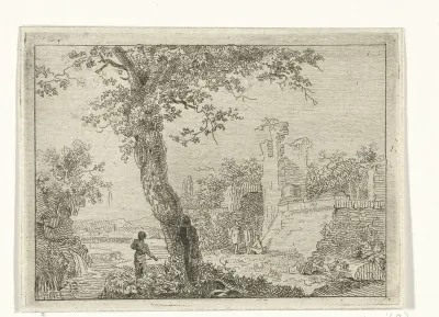 Landschap met ruïne