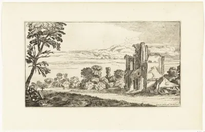 Landschap met ruïne