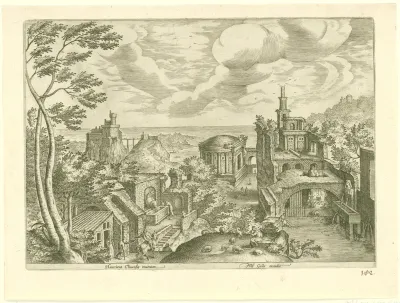 Landschap met ruïne