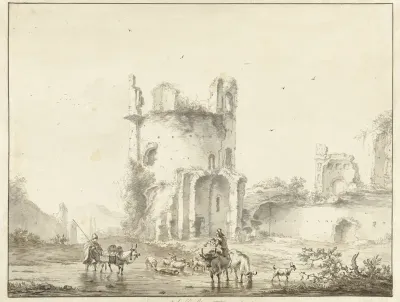 Landschap met ruïne