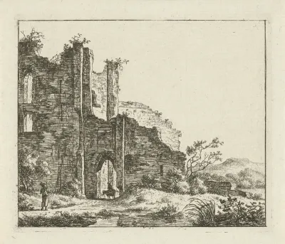 Landschap met ruïne