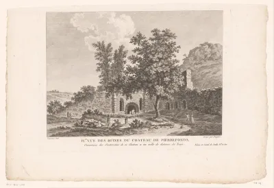 Landschap met ruïne van een kasteel